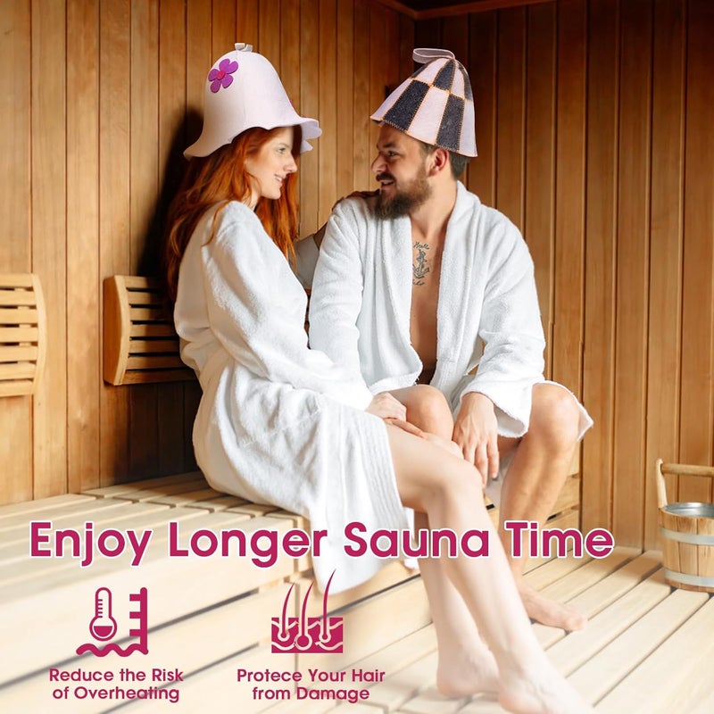 VOLUNU Sauna Hat,Natural Wool Sauna Hat for Men and Women,Traditional Sauna Cap - Image 4